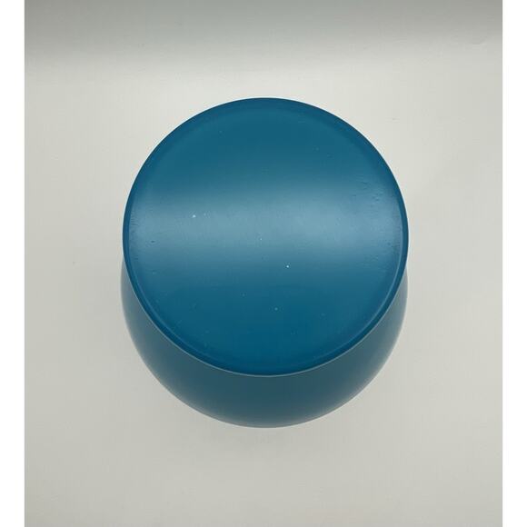 French Blue Opaline Glass Vase Baluster Shape & Flare Rim with Gold Band 8.25” - Picture 8 of 12